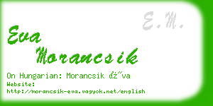 eva morancsik business card